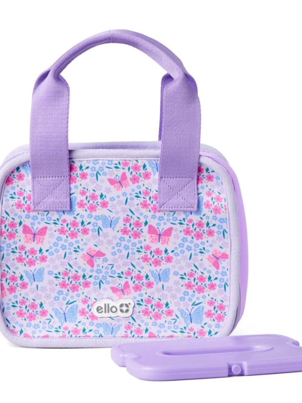 ello Lavender Butterfly Kids Lunch Bag
